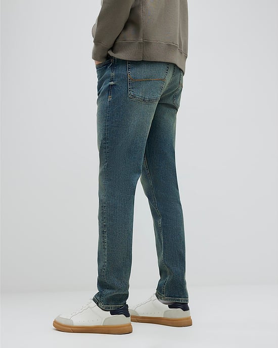 River Island Mens Slim Fit Jeans Blue Denim Super Stretch - Image 4