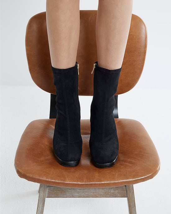 River Island Womens Sock Boots Black Faux Suede Platform - Image 5