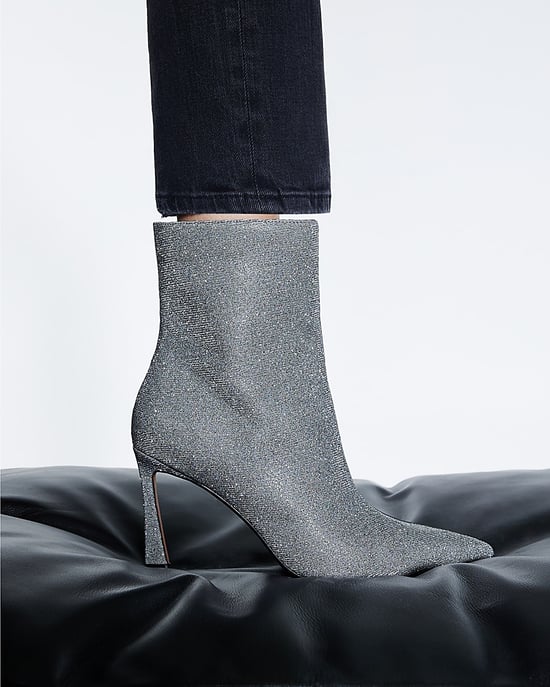 River Island Womens Ankle Boots Silver Glitter - Image 2