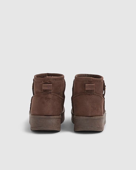 River Island Girls Boots Brown Faux Fur Lined - Image 3