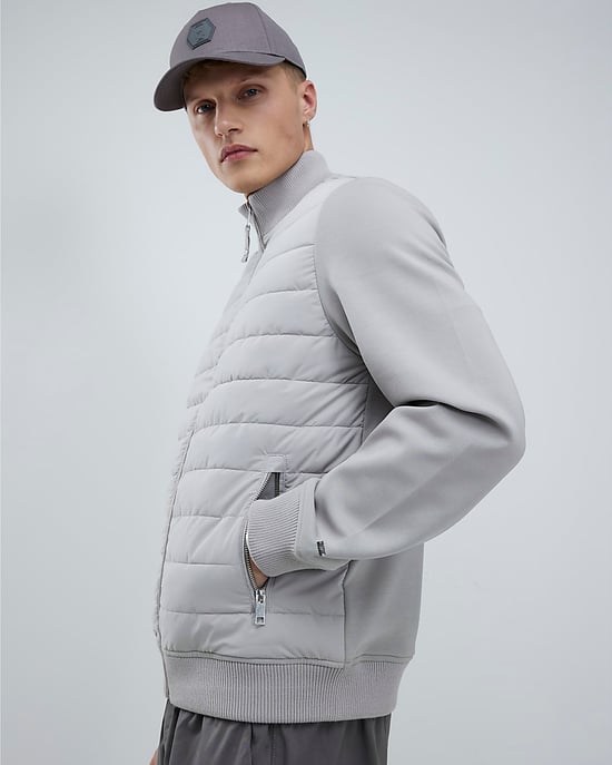 River Island Mens Jacket Grey Funnel Hybrid - Image 2