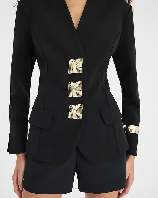 River Island Womens Blazer Black Sculpted Jersey - Image 4
