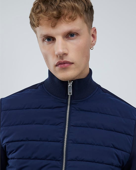 River Island Mens Jacket Navy Funnel Hybrid - Image 2