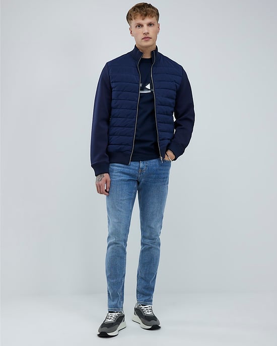 River Island Mens Jacket Navy Funnel Hybrid - Image 4