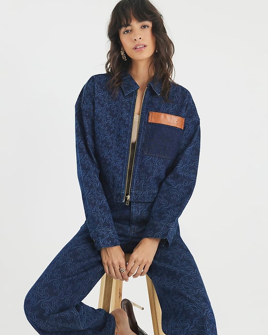 River Island Womens Jacket Blue Denim Monogram Print - Image 3