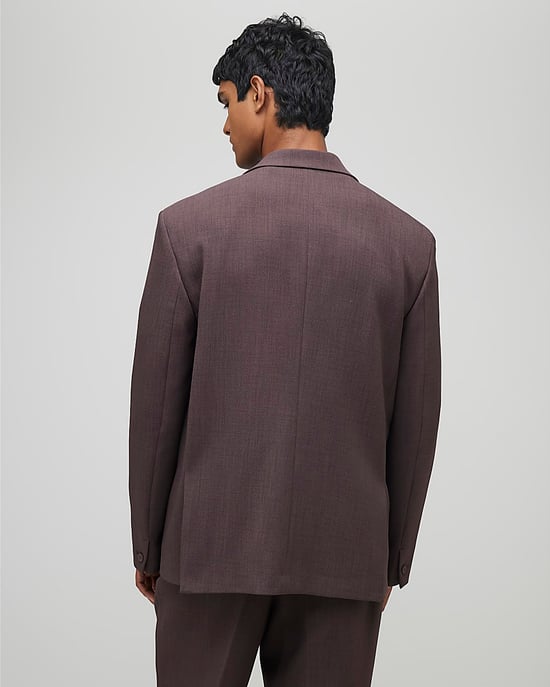 River Island Mens Suit Jacket Purple Relaxed Fit Wrap - Image 3