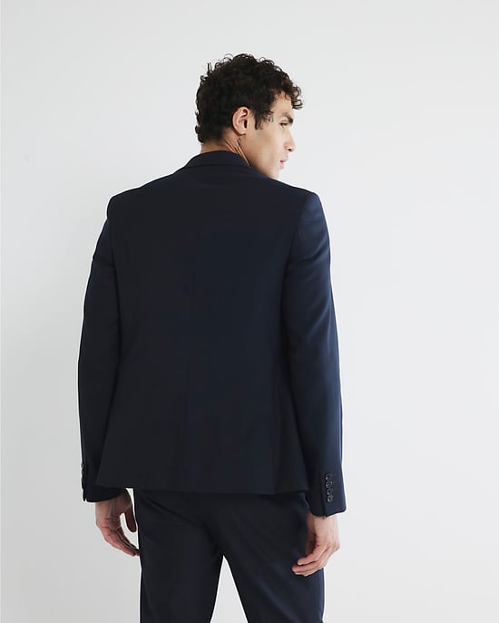 River Island Mens Suit Jacket Navy Stretch Skinny Fit - Image 3
