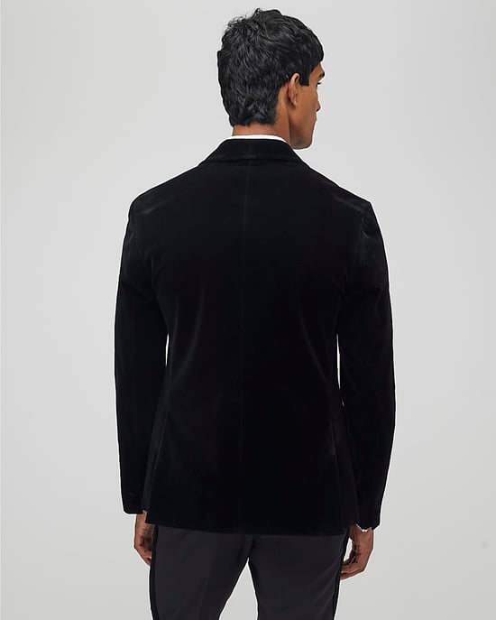 River Island Mens Suit Jacket Black Slim Fit Velvet - Image 3