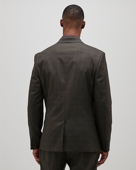 River Island Mens Suit Jacket Brown Slim Fit Check - Image 3