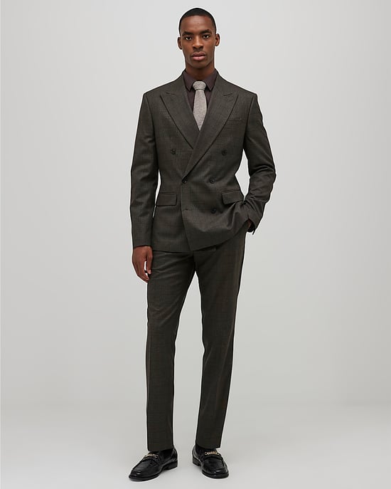 River Island Mens Suit Jacket Brown Slim Fit Check - Image 4
