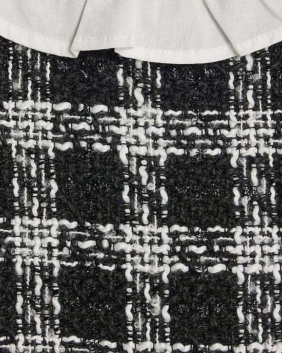 River Island Mini Girls Peplum Top Black Boucle - Image 3