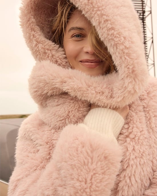 River Island Womens Jacket Pink Faux Fur Scarf - Image 4