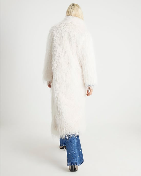 River Island Womens Coat Cream Faux Shaggy Fur Maxi - Image 3