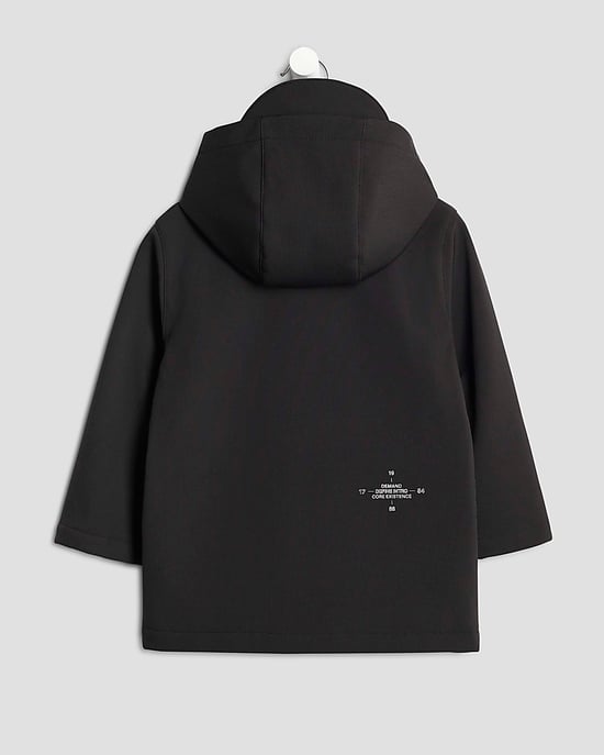 River Island Mini Boys Jacket Black Hooded Printed - Image 3