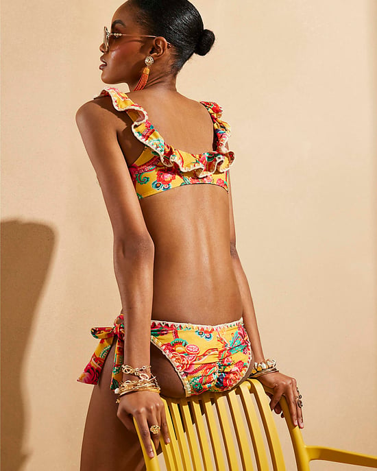 River Island Womens Bikini Top Yellow Del Maar Frilled Cami - Image 3