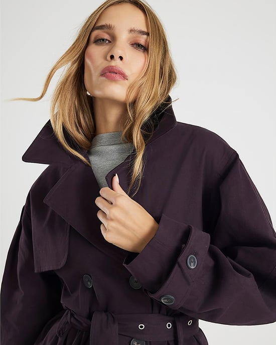 River Island Womens Trench Coat Purple Cropped - Image 4