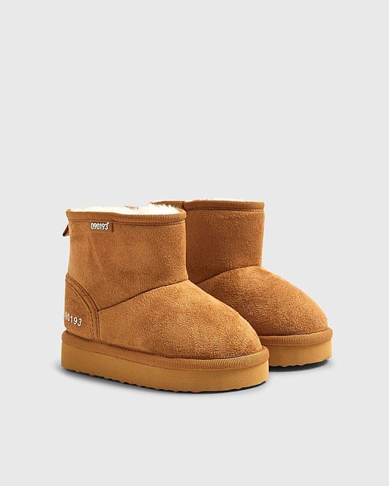 River Island Mini Boys Boots Beige Fur Lined - Image 2