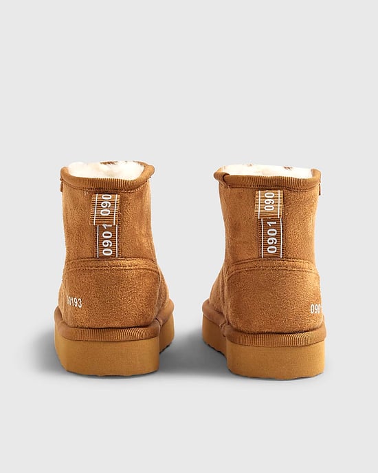 River Island Mini Boys Boots Beige Fur Lined - Image 3
