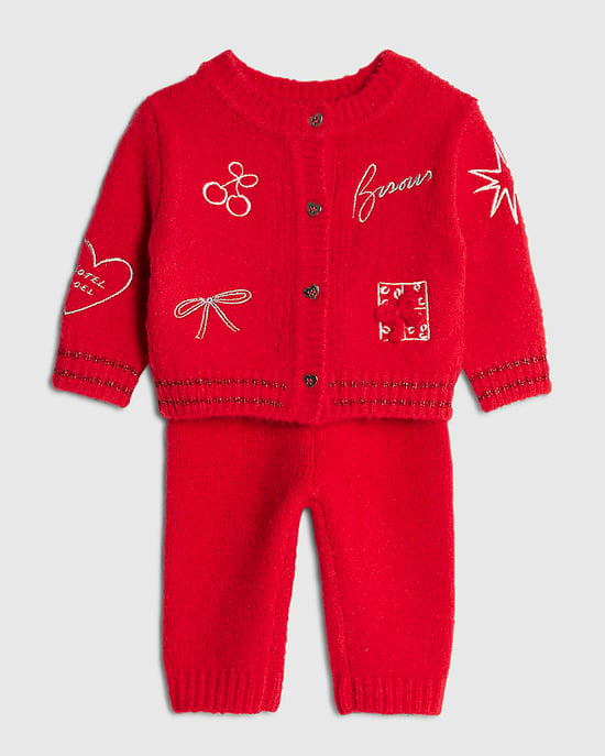 River Island Baby Girls Cardigan & Leggings Set Nephthys Red 2 Piece - Image 5