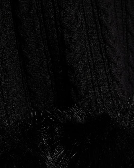 River Island Girls Cape Black Knitted Fur Trim - Image 2