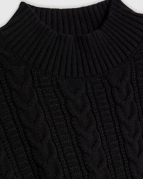 River Island Girls Cape Black Knitted Fur Trim - Image 3