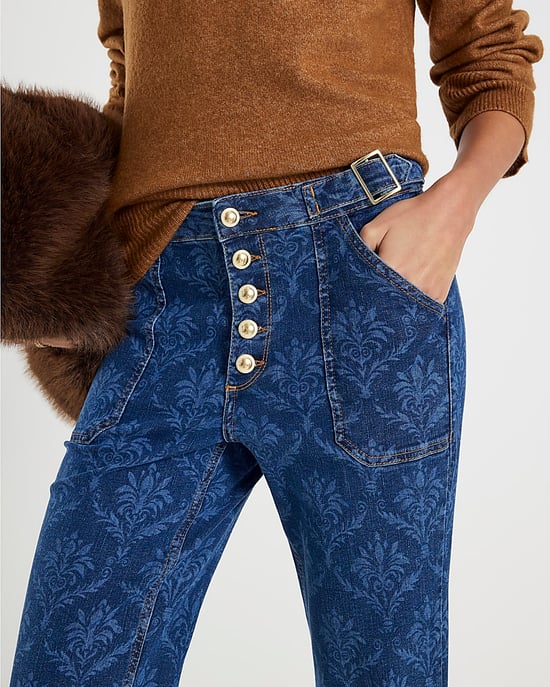 River Island Womens Flared Jeans Blue Paisley Relaxed Denim - Image 4