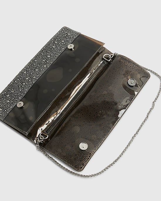 River Island Womens Clutch Bag Grey Perspex Diamante - Image 3