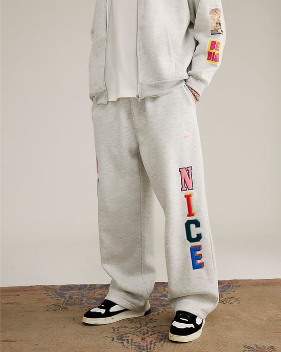 River Island Mens Joggers The Real Hackney Dave Grey Badged - Image 5