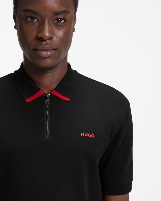 Dalomino Short Sleeve Polo Shirt in Black - Image 3