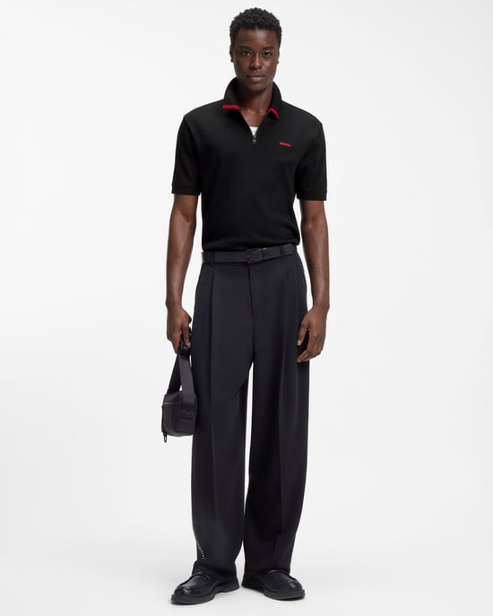 Dalomino Short Sleeve Polo Shirt in Black - Image 4