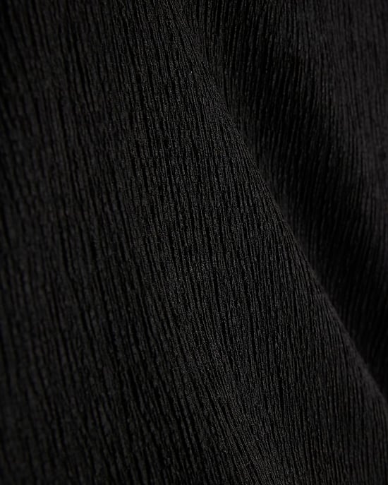 River Island Girls T-Shirt & Trousers Set Black Textured Wide Leg - Image 3
