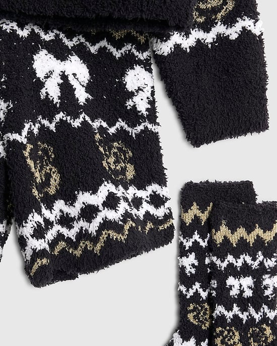 River Island Girls Loungewear & Sock Set Black Cosy 2 Piece - Image 3