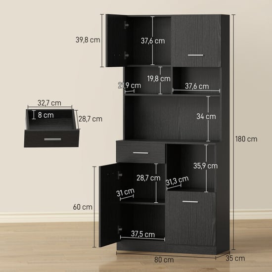 4goodz Keukenkast voorraadkast met werkblad verstelbare planken - - Image 2