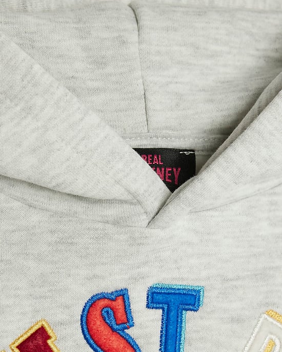 River Island Boys Hoodie Real Hackney Dave Mini Grey Nice - Image 3