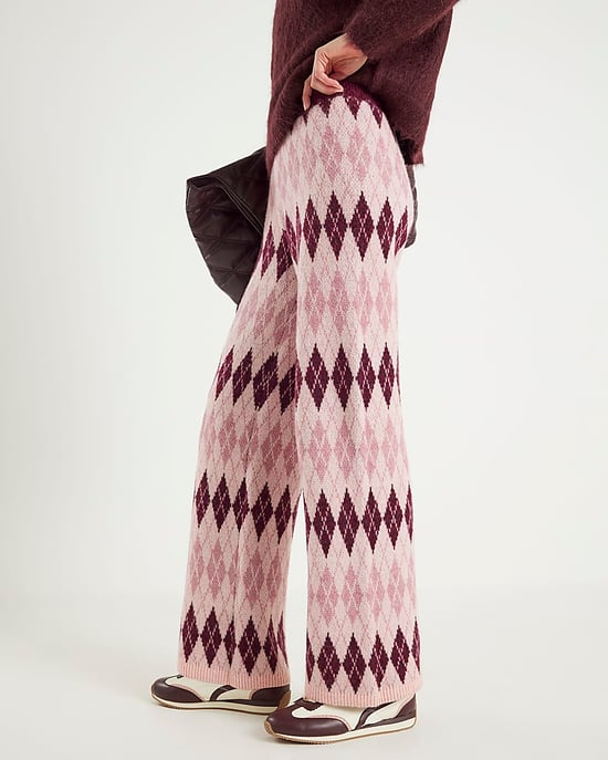 River Island Womens Trousers Pink Argyle Knit - Image 4