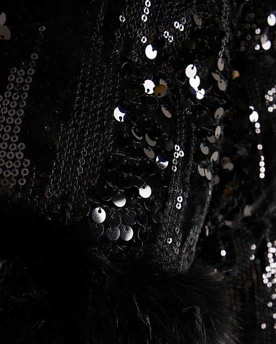 River Island Girls Puffer Coat Black Sequin - Image 3