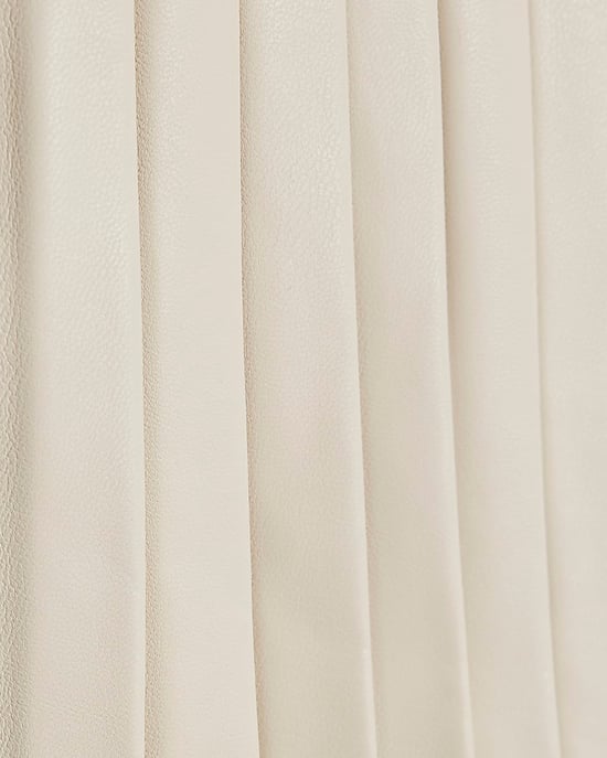 River Island Mini Girls Dress Cream Faux Leather Pleated - Image 3