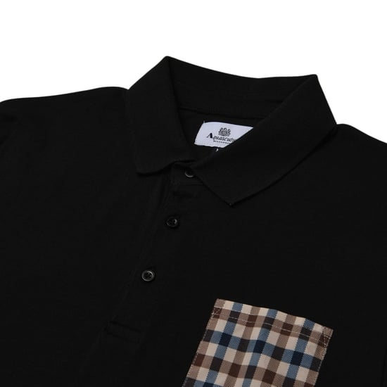 Aquascutum Active Beach Sailor Check Black Polo Shirt - Image 2