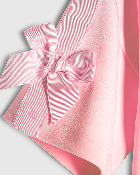 River Island Girls T-Shirt & Joggers Set Pink Love Bow 2 Piece - Image 4