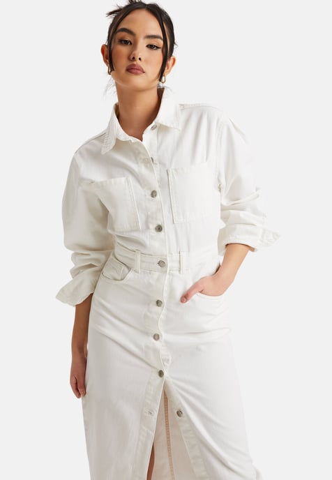 Contrast Binding Mini Dress - Image 1