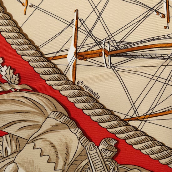 Begagnad Marine Et Cavalerie Silkes Scarf 90 - Image 4