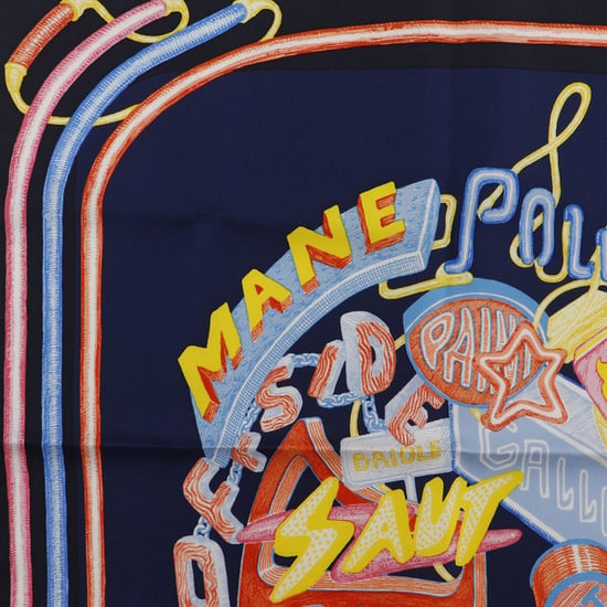 Pre-owned Gavroche Chevaloscope Neon Pointille Silk Scarf 45 - Image 3