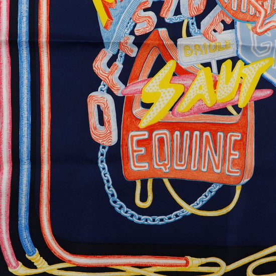 Pre-owned Gavroche Chevaloscope Neon Pointille Silk Scarf 45 - Image 5