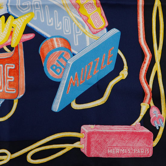 Pre-owned Gavroche Chevaloscope Neon Pointille Silk Scarf 45 - Image 6