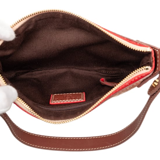 Pre-owned 160th Anniversary Suede Trimmed Canvas Shoulder Bag - Image 4