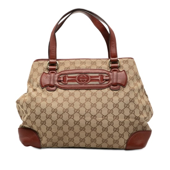 Pre-owned Medium Gg Canvas Web Dressage Tote - Image 1