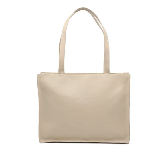 Pre-owned Lambskin Embossed Cc Camellia Tote - Image 1