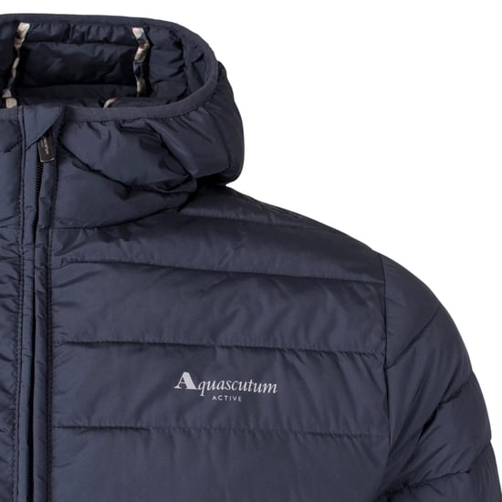 Aquascutum Active Rlg Active 100 Gr Navy Blue Hooded Jacket - Image 5