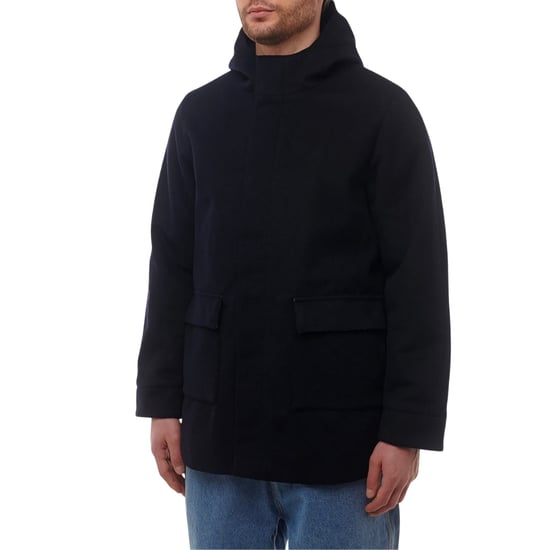 Aquascutum Active Wollen Jas Met Capuchon In Marineblauw - Image 3