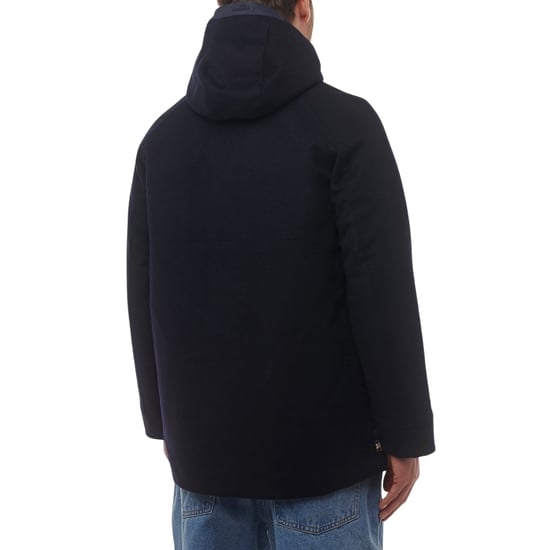 Aquascutum Active Wollen Jas Met Capuchon In Marineblauw - Image 4